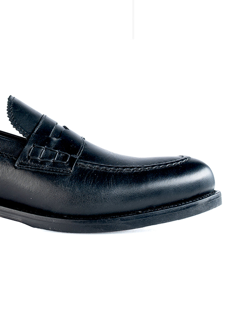 Mocassino uomo nero con mascherina in vera pelle