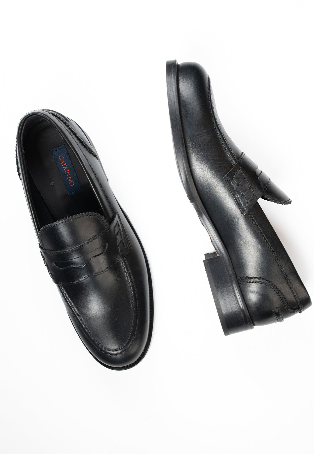 Mocassino uomo nero con mascherina in vera pelle