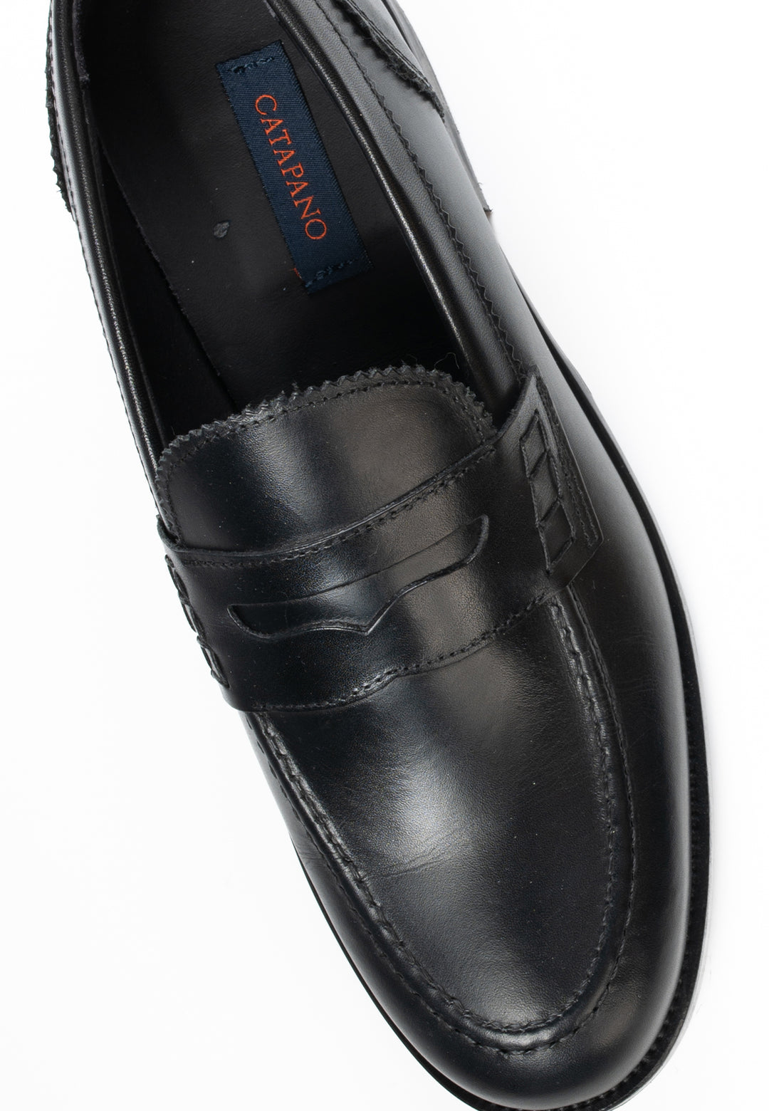 Mocassino uomo nero con mascherina in vera pelle