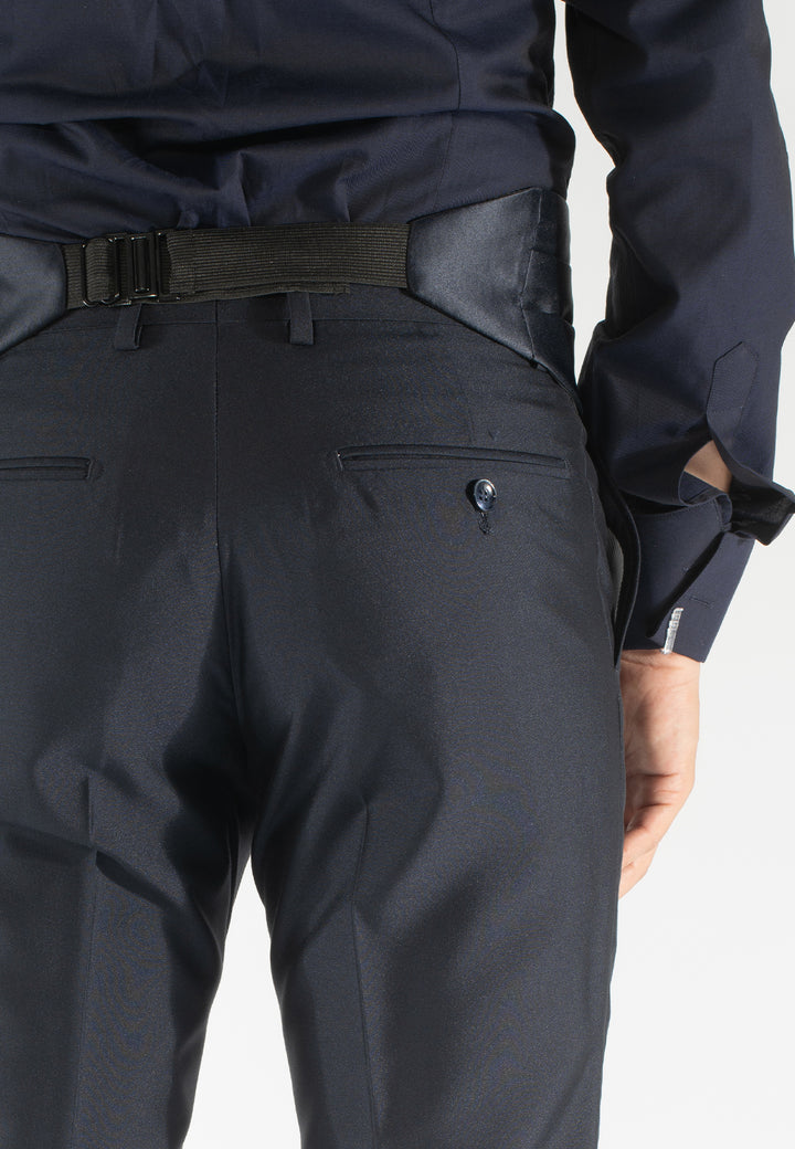 Smoking uomo con collo a scialle, fascia e papillon