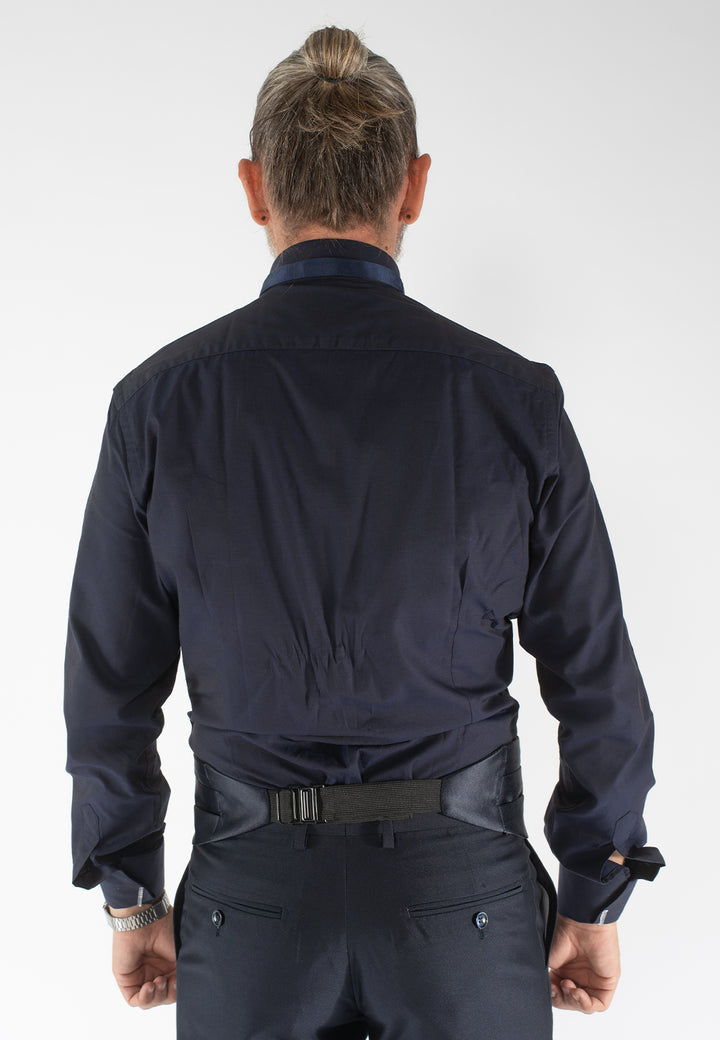 Smoking uomo con collo a scialle, fascia e papillon