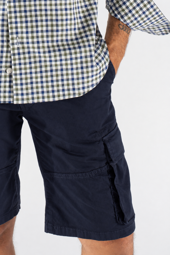 Bermuda uomo cargo in cotone con tasconi