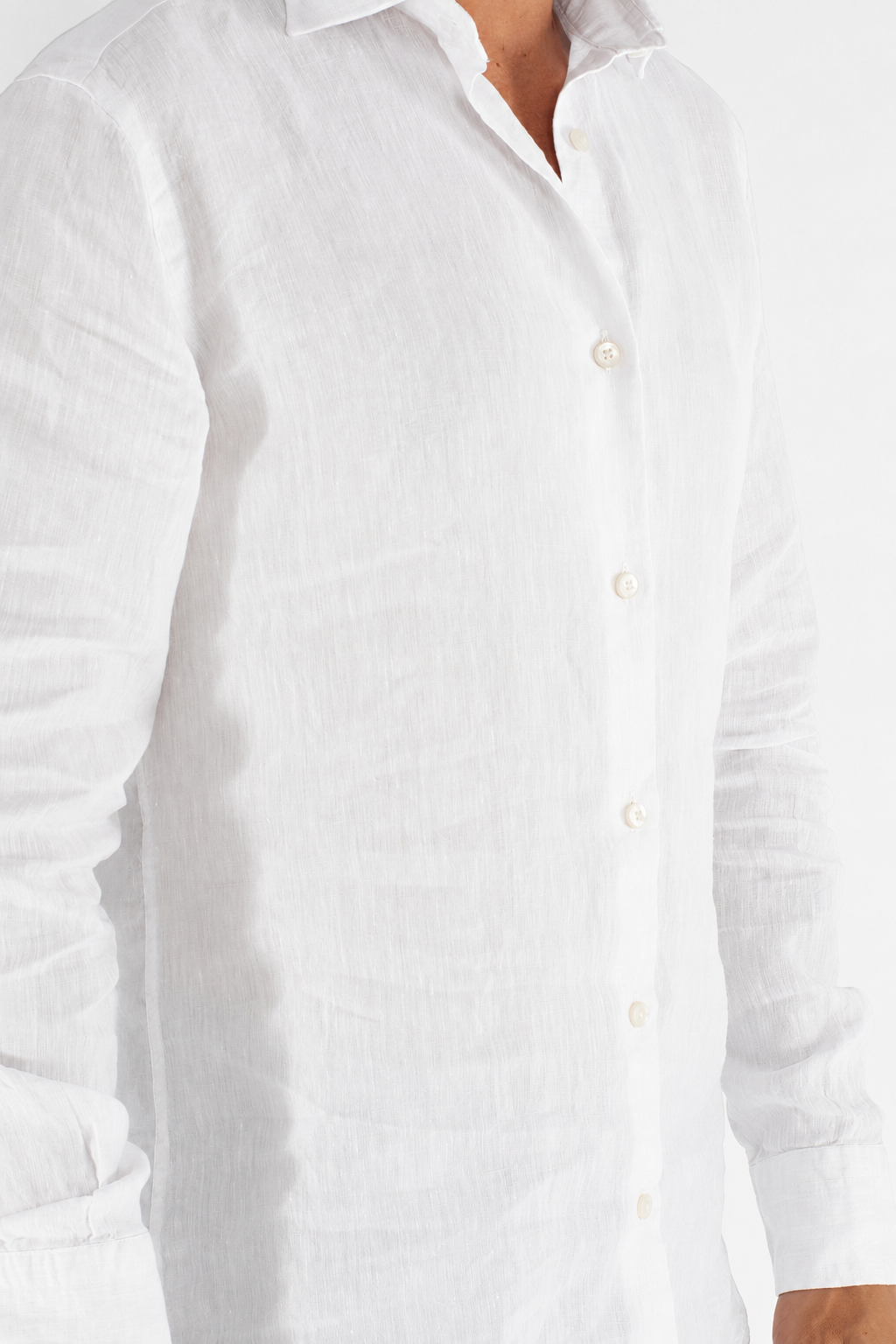 Camicia uomo in lino lavato con collo Truzzi