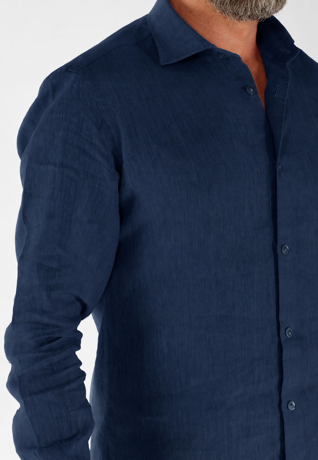 Camicia uomo in lino lavato con collo Truzzi