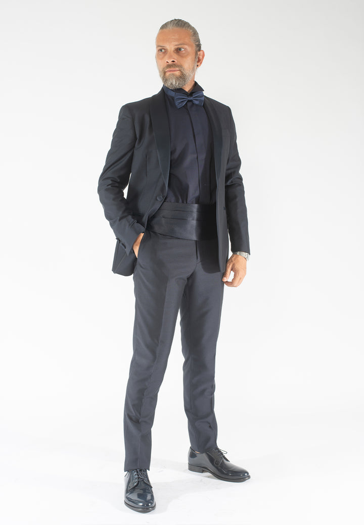 Camicia da cerimonia uomo custom fit in cotone con polsini per gemelli