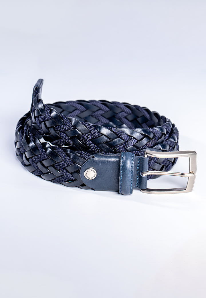 Cintura uomo intrecciata con finiture in pelle