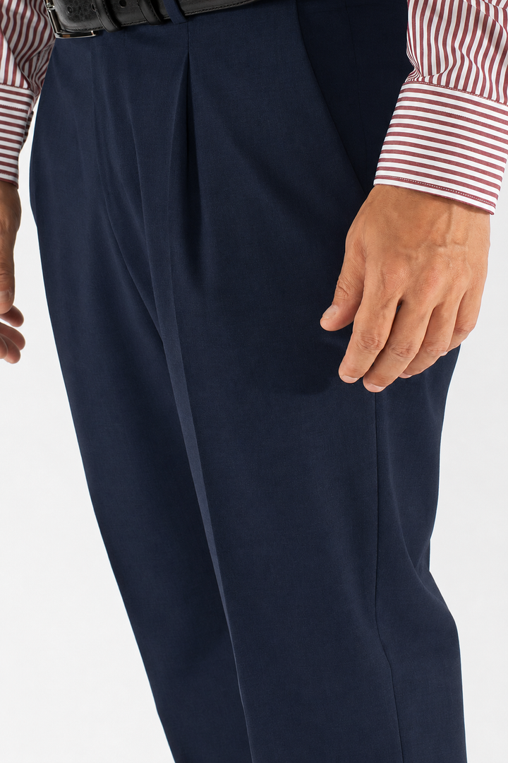 Pantalone uomo in pura lana con pince Drop 7