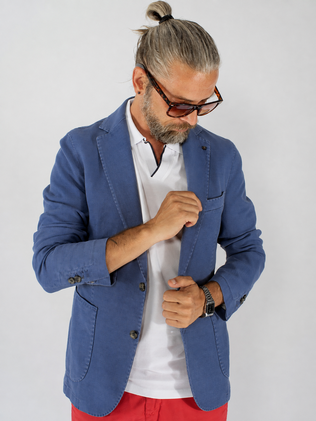 Giacca uomo in cotone con tasche applicate