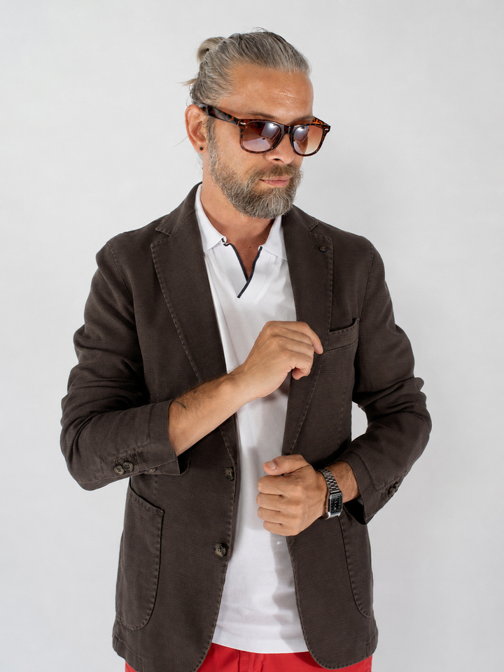 Giacca uomo in cotone con tasche applicate