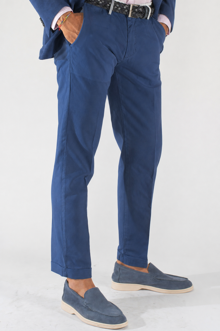 Pantalone uomo bianco Capri fit in cotone e lino