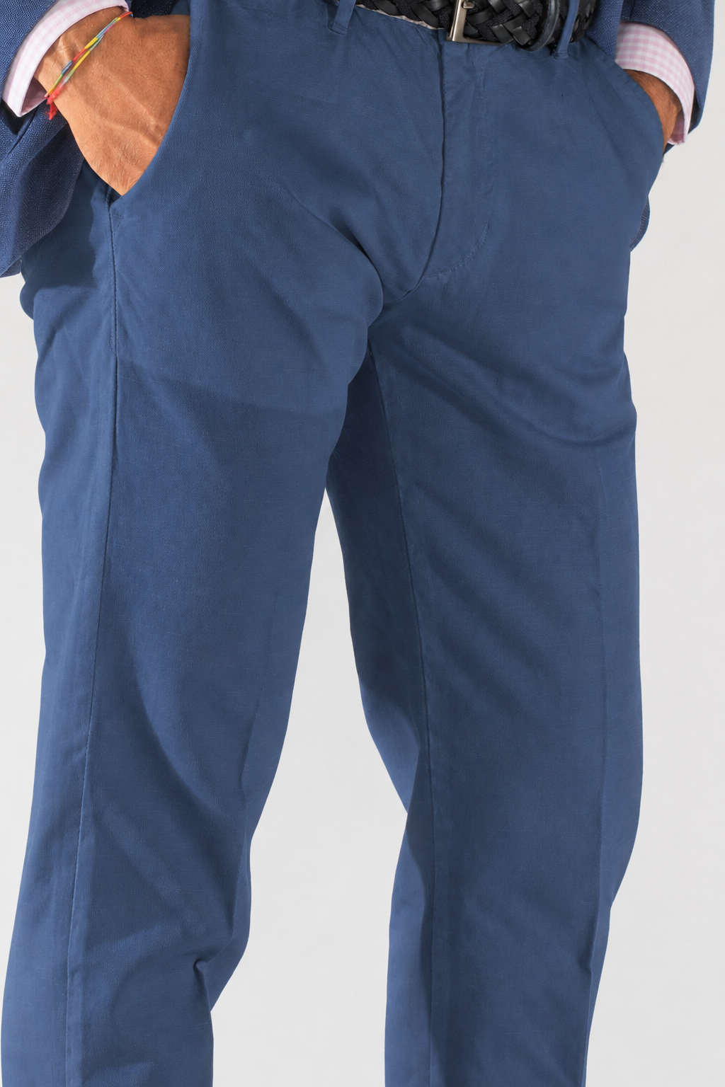 Pantalone uomo bianco Capri fit in cotone e lino