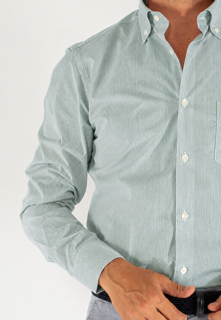 Camicia uomo a righe Custom Fit in cotone