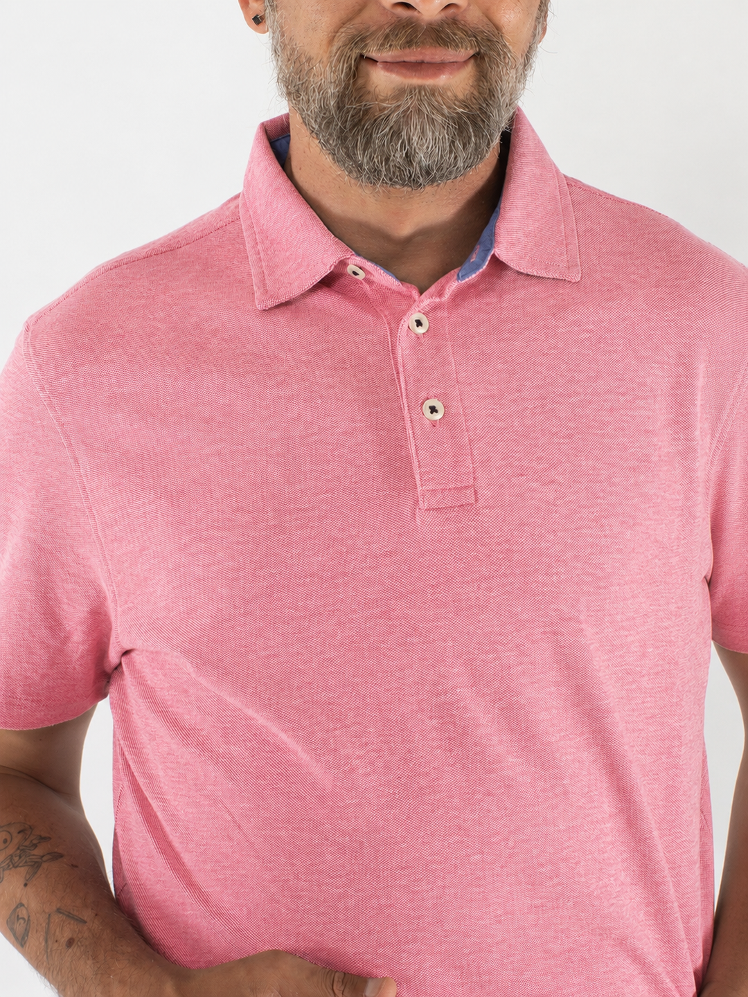 Polo uomo regular fit in cotone piqué con interno a contrasto
