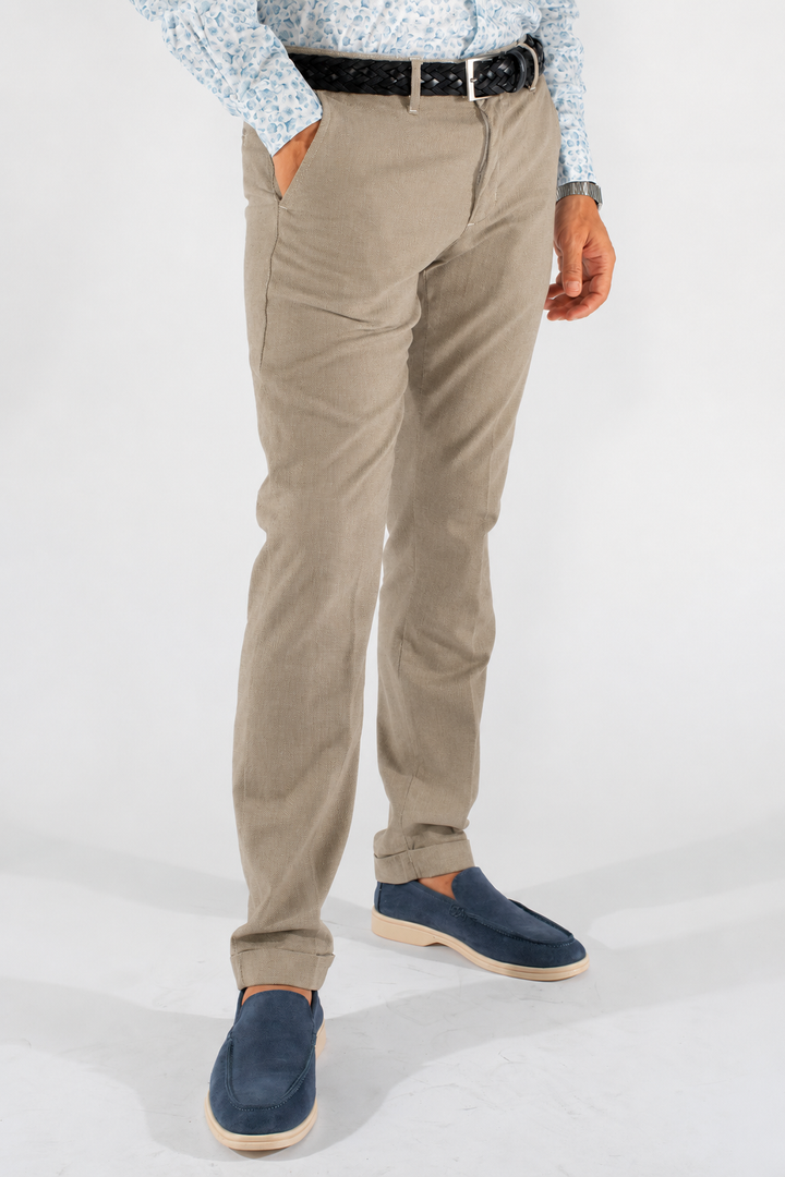 Pantalone uomo Capri fit in cotone stretch nido d’ape