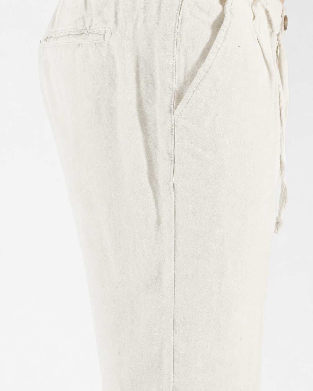 Pantalone uomo in puro lino con pince e coulisse