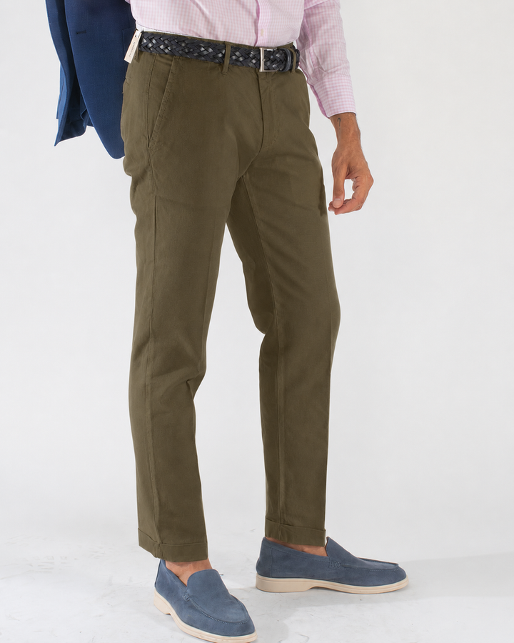 Pantalone uomo bianco Capri fit in cotone e lino