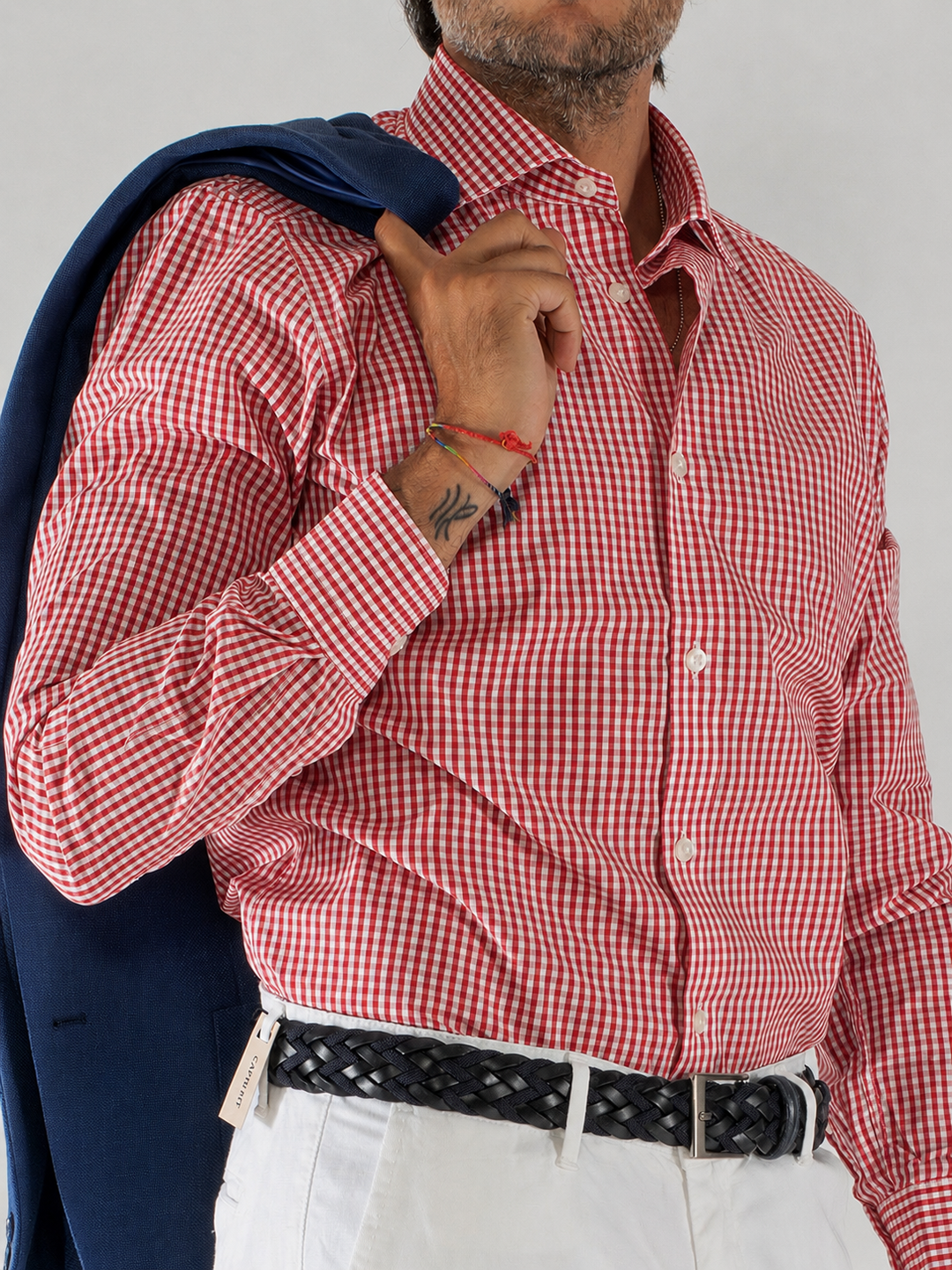 Camicia uomo a quadretti custom fit in cotone