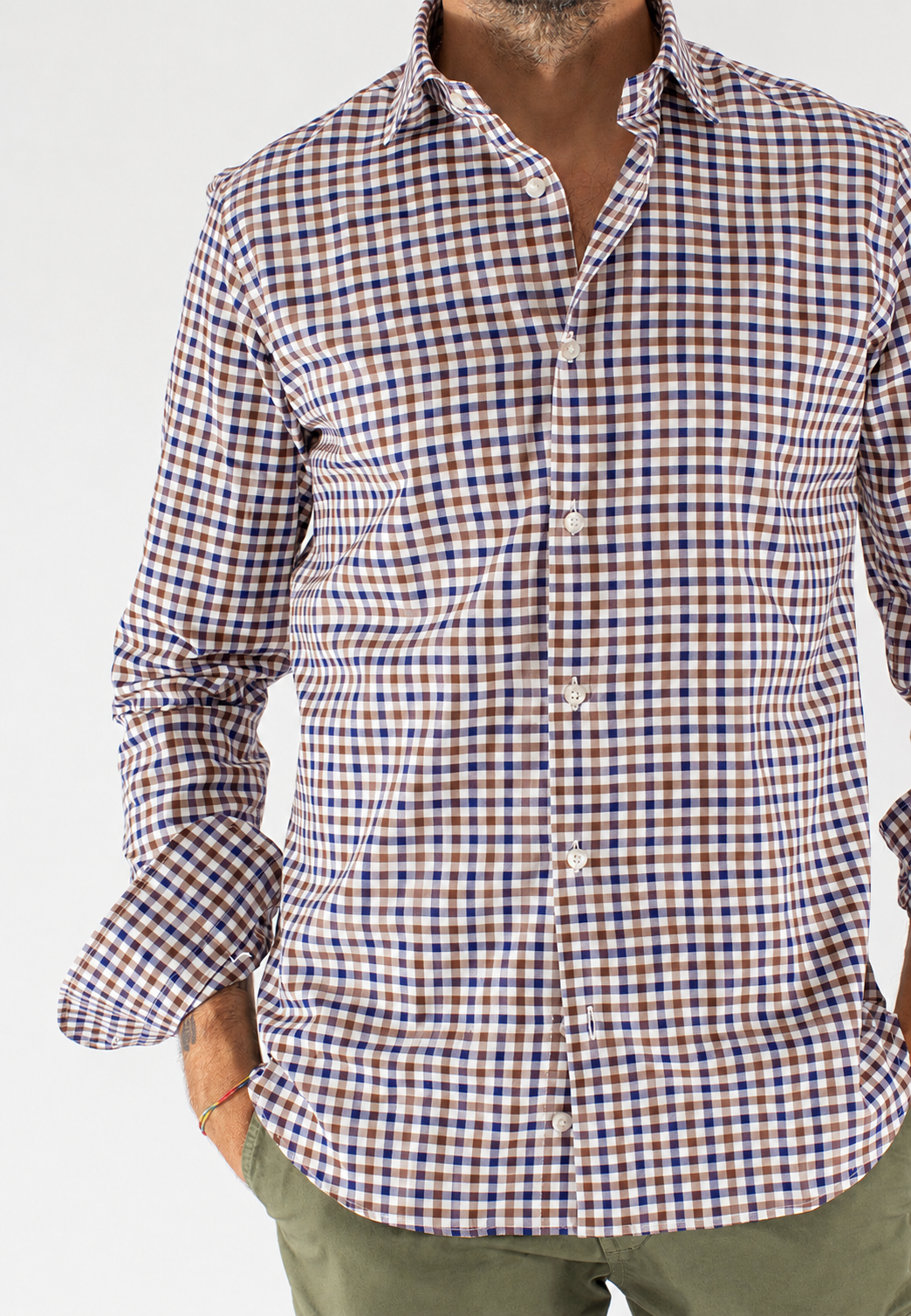 Camicia uomo a quadretti custom fit