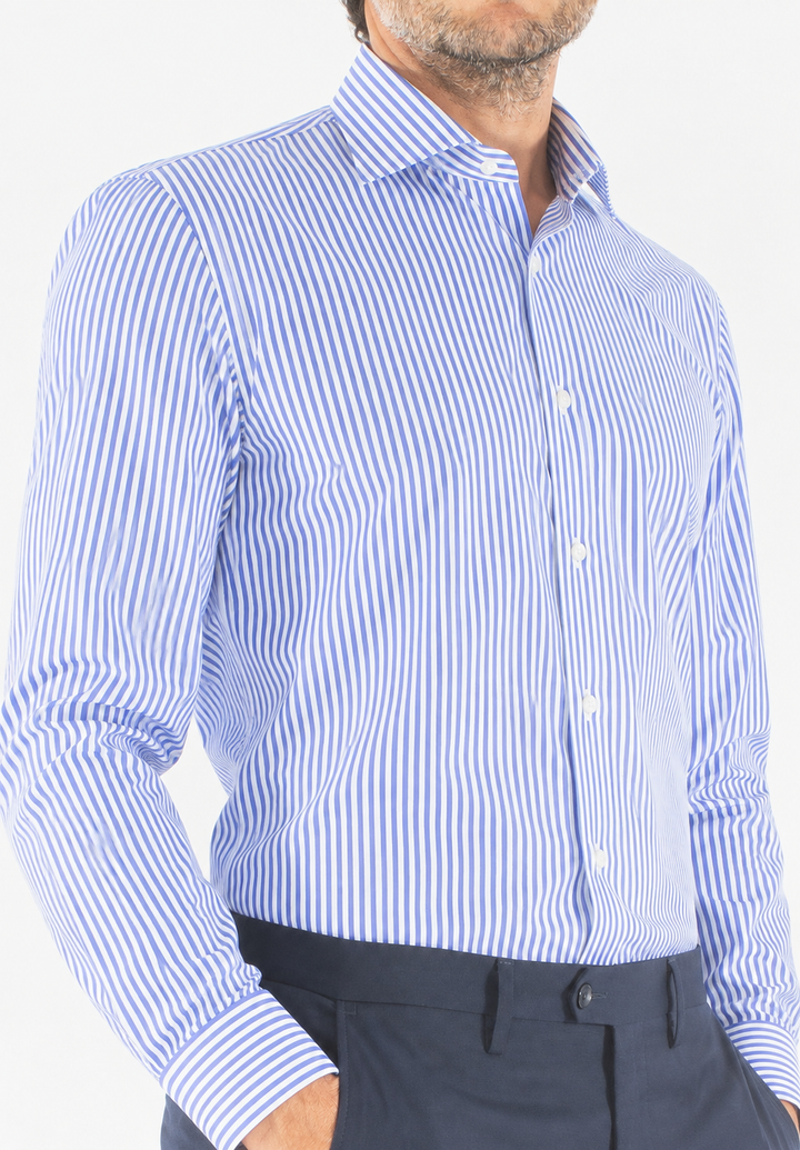 Camicia uomo a righe custom fit in cotone
