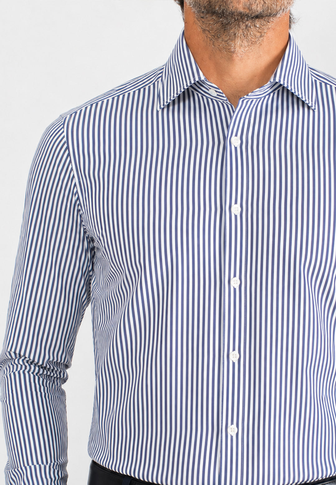 Camicia uomo a righe custom fit in cotone
