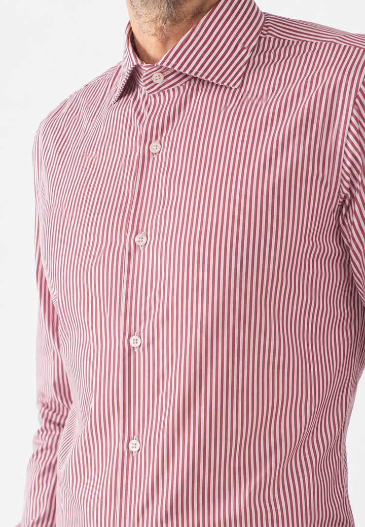 Camicia uomo a righe custom fit in cotone