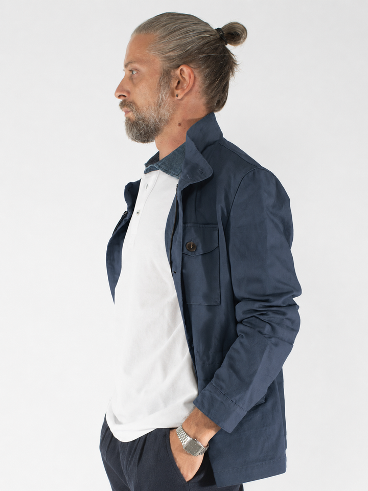 Sahariana uomo in lino e cotone