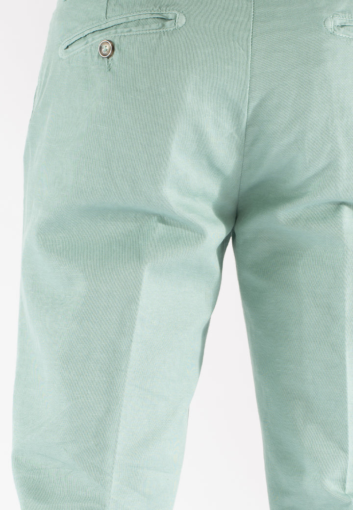 Pantalone uomo bianco Capri fit in cotone e lino
