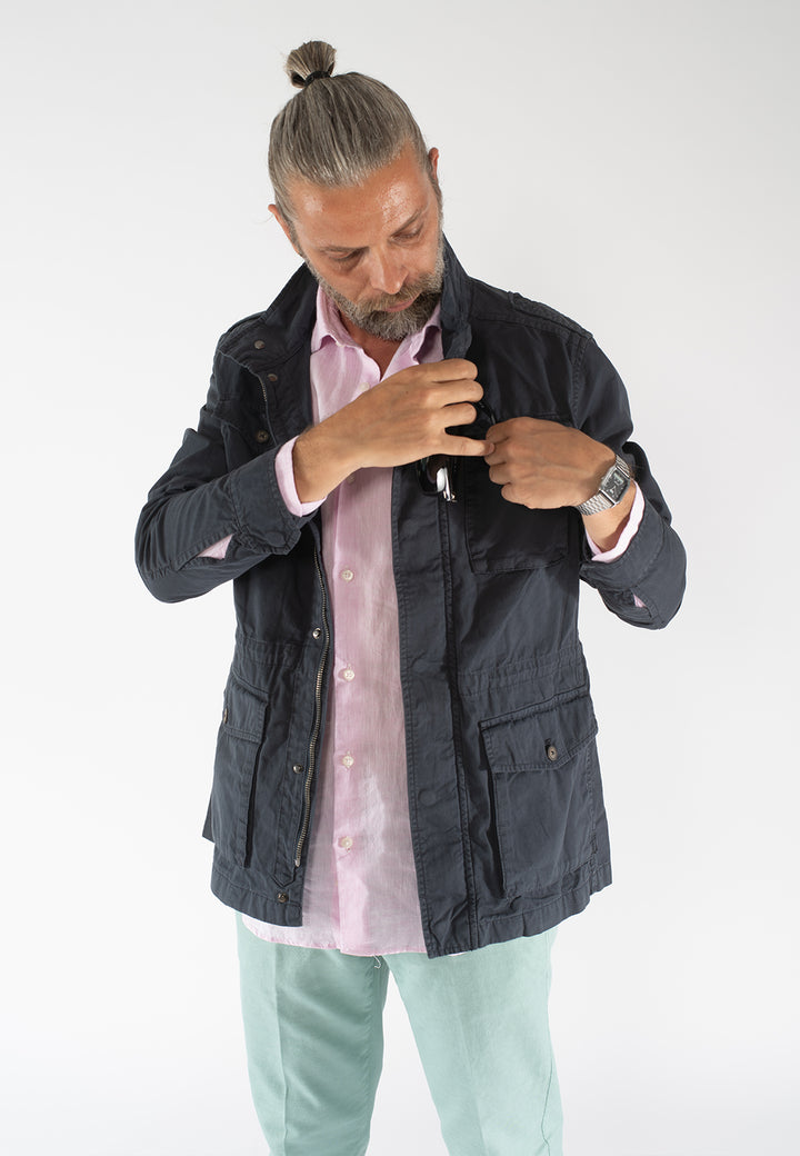 Pantalone uomo bianco Capri fit in cotone e lino