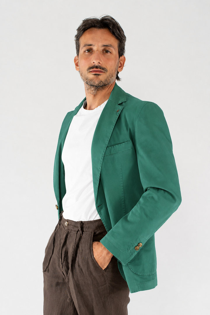 Giacca uomo in cotone con tasche a toppa