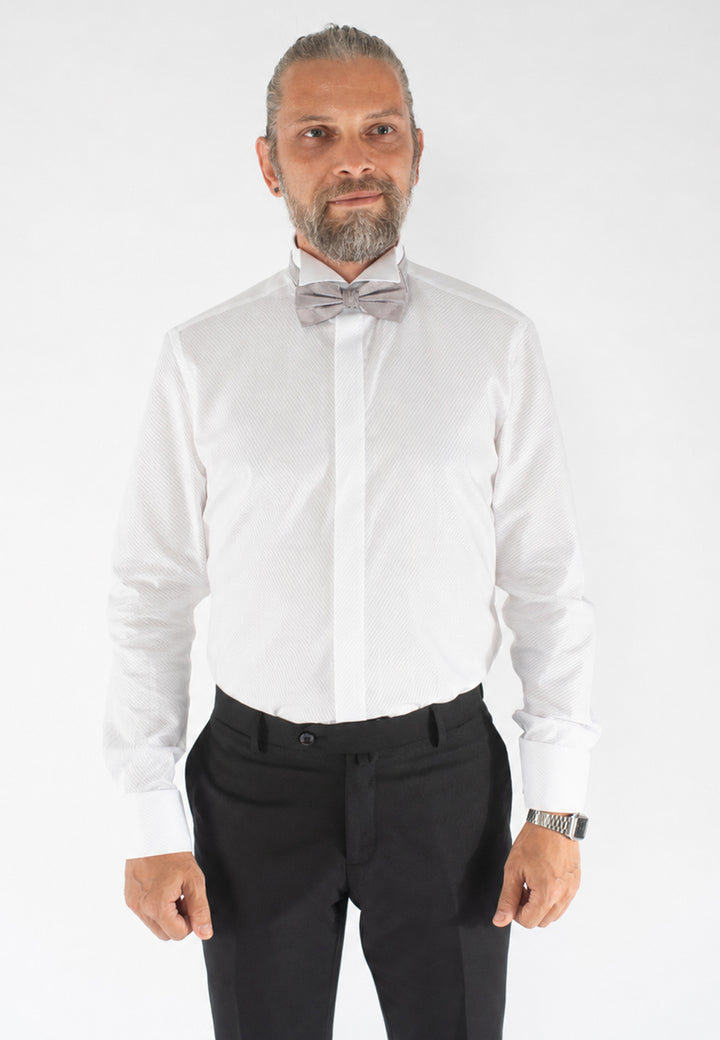 Camicia uomo elegante Custom Fit in cotone con finta coperta